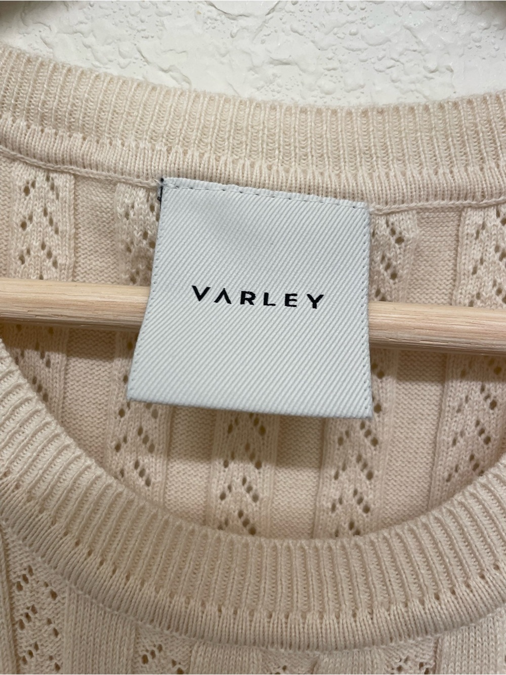 Varley Florian Knit Dress Midi 100% Cotton Sleeveless Ribbed Cream Size S/M - Picture 6 of 10
